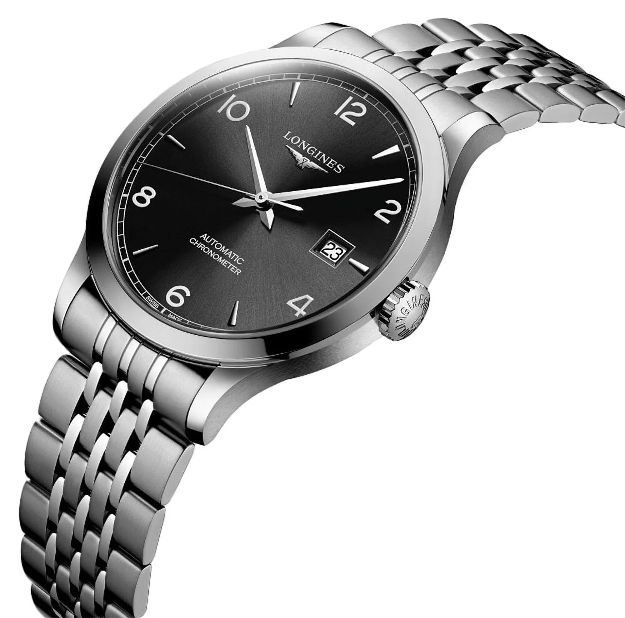 Longines Record Sunray Black Dial Automatic Men's Watch L2.821.4.56.6