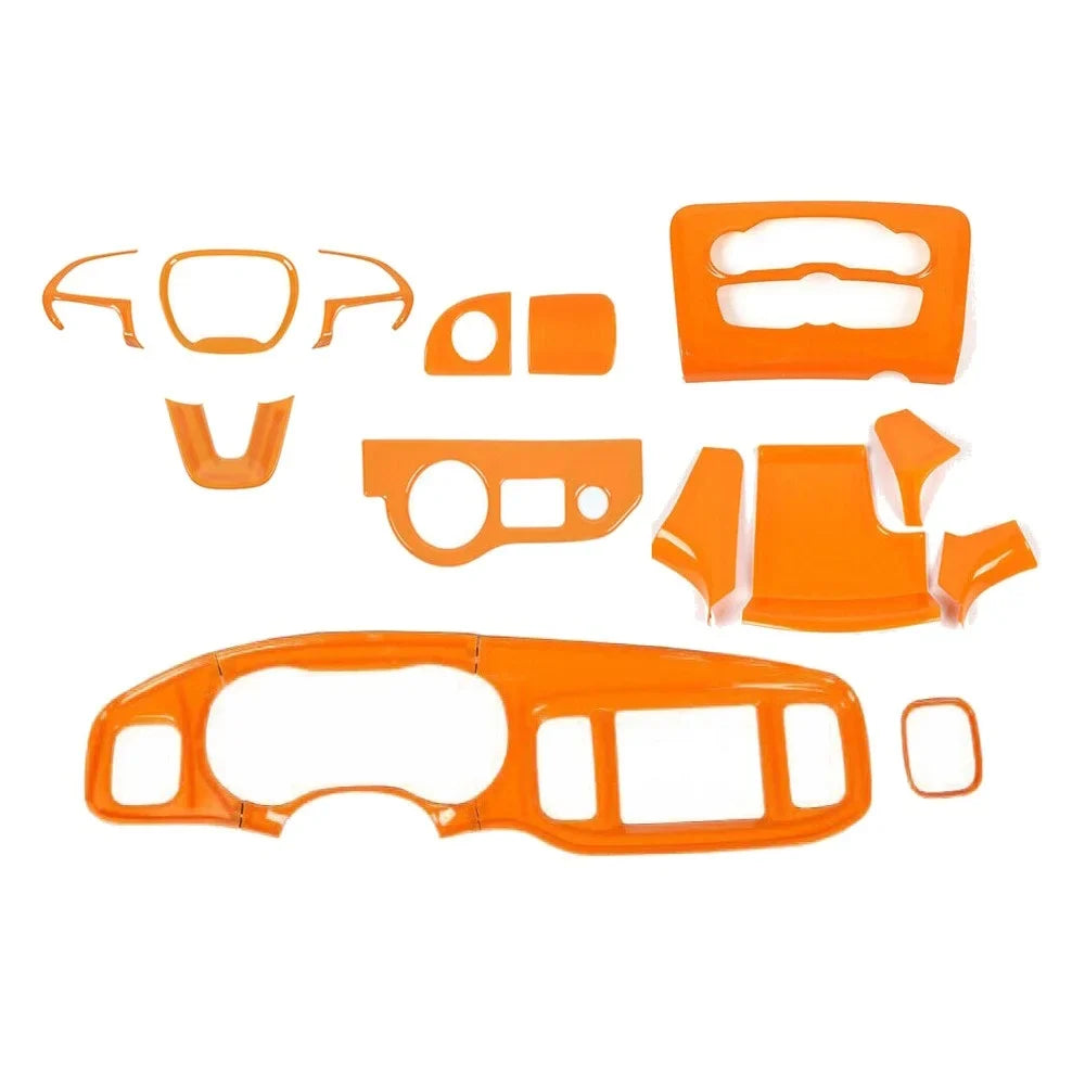 Teledu 17x Orange Set Center Console Dash Panel Shield Trim Kit