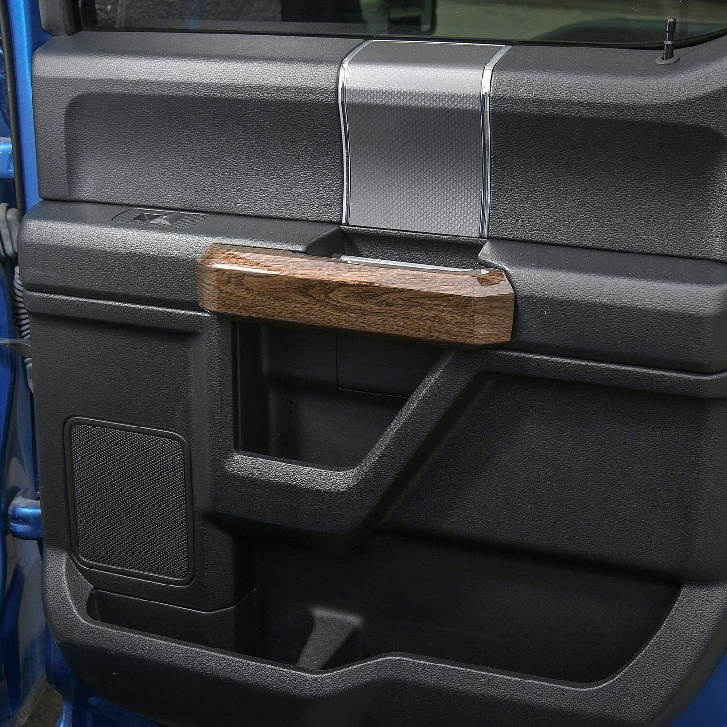 Teledu F150 + Wood Grain Interior Center Console Decoration Trim Shield Kit