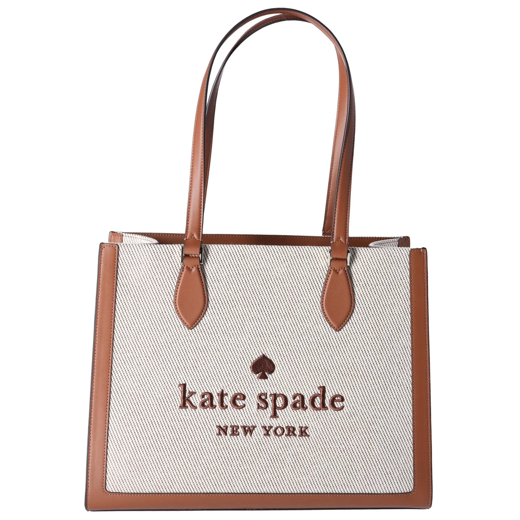 Kate Spade KF508 Ellie Canvas Leather Large Shoulder Tote Warm Gingerbread
