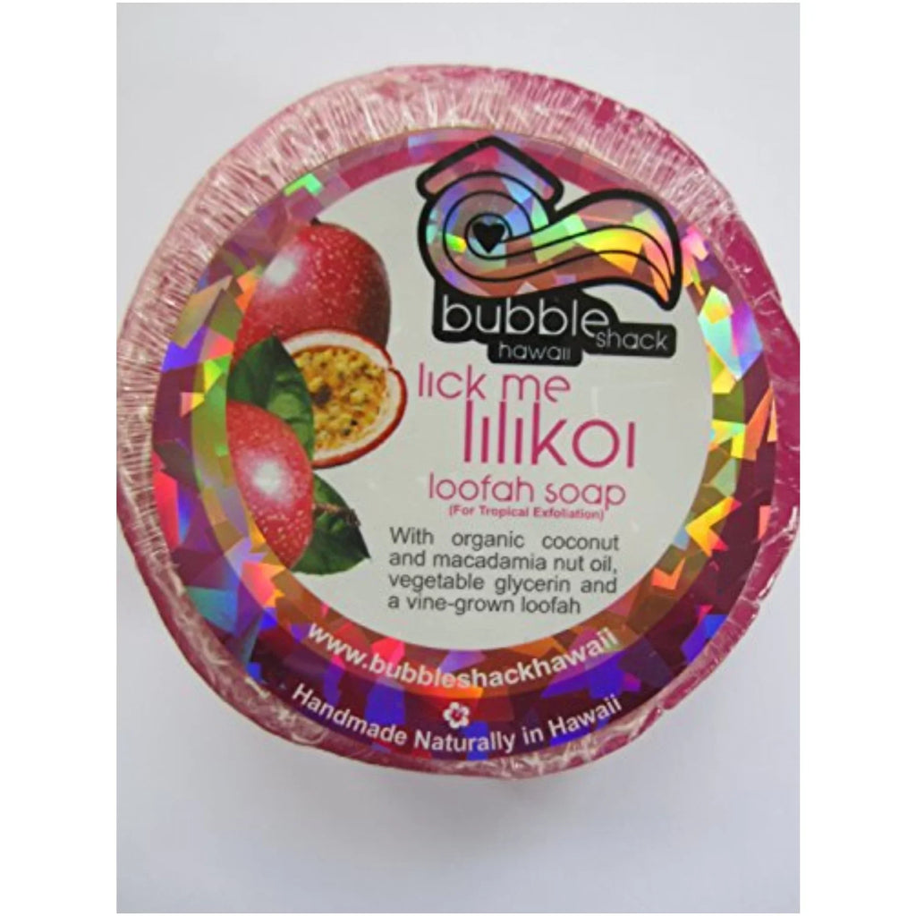 Hawaiian Bubble Shack Loofah Glycerin Soap Lick Me Lilikoi 4 Bars