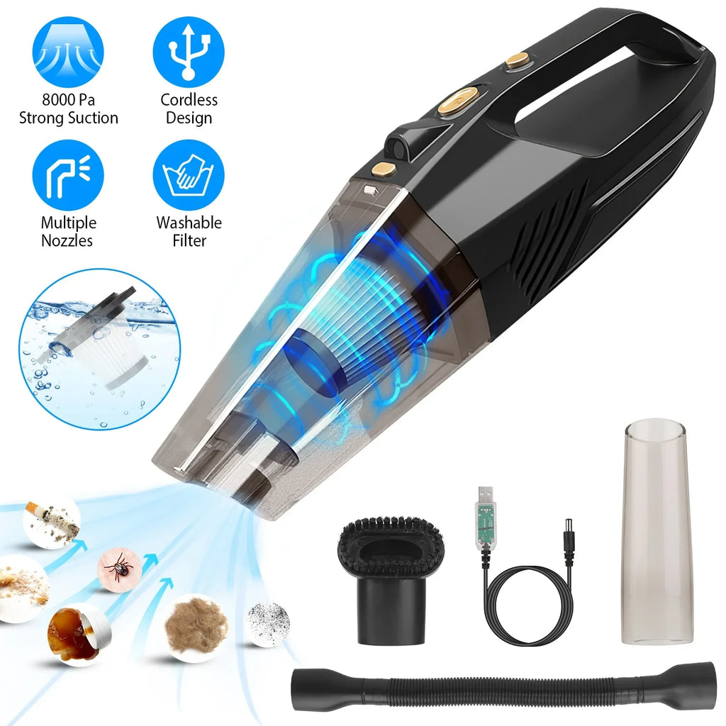 Handheld Vacuum Cleaner, iMountek Car Vacuum Cleaner 120W 8000PA DC 12V Home Duster Powerful Suction with Accessory Kit