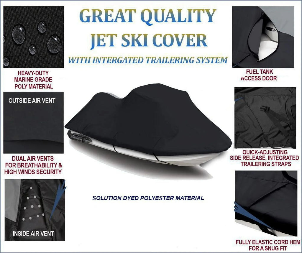 BLACK 600 DENIER JetSki Coating Suitable for Bombardier Sea Doo Sea-Doo SP 1993 1994 1995 1996 1997 1998 Watercraft Jet Ski PWC Shield 1 Seater