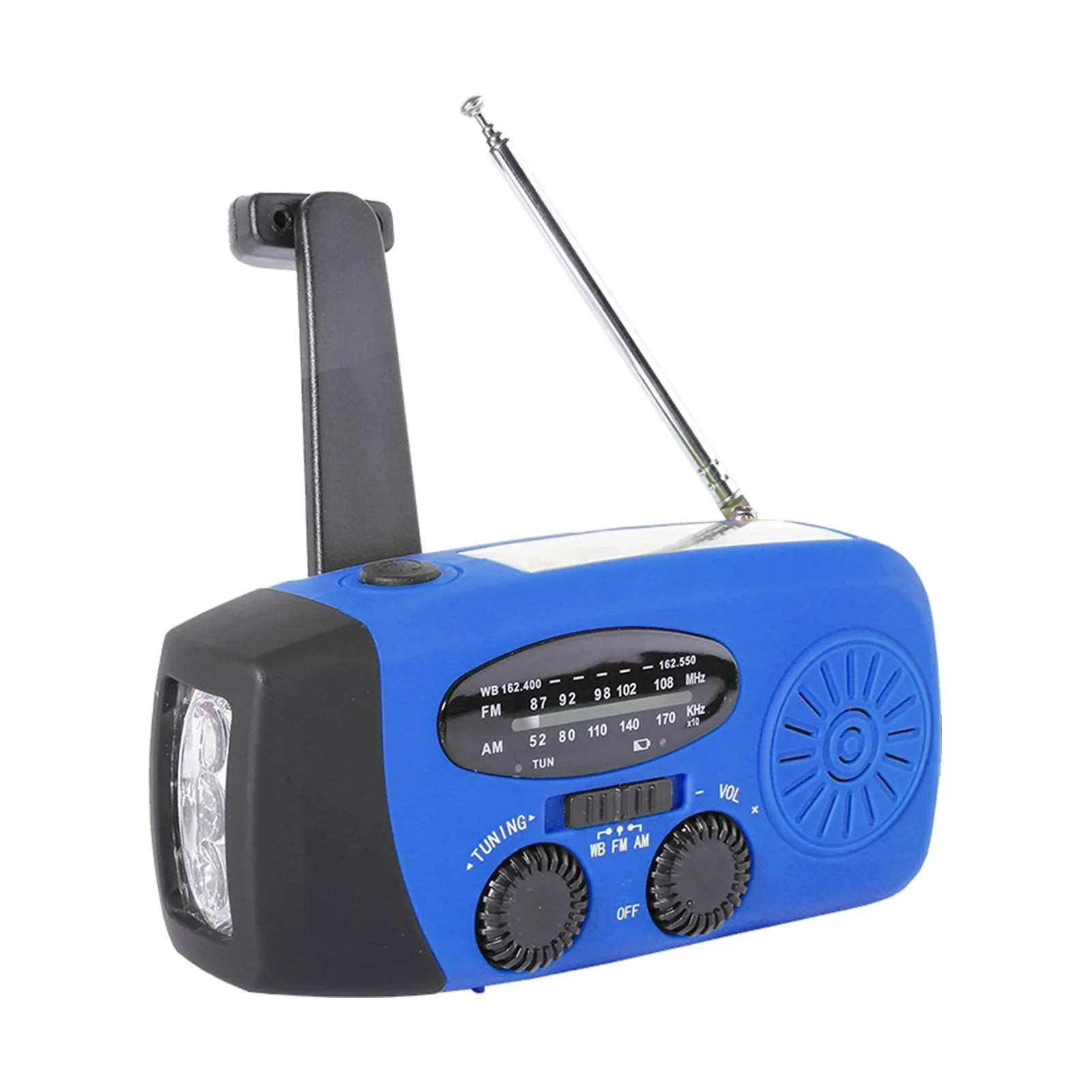 Emergency Hand Crank Solar Climate AM / / NOAA Emergency Environment Rechargeable Portable Power Bank with Solar Charging & Hand Crank & Battery Operated LED Flashlight Cell Reading Lamp fo