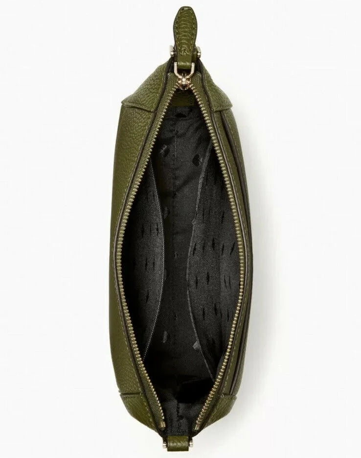 Kate Spade Monica Pebbled Leather Crossbody Bag Purse Enchanted Green