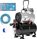 VIVOHOME 110-120V Professional Airbrushing Paint System with 1/5 HP Air Compressor and 1 Paint Sprayer for Tattoo Makeup Shoes Cake Decoration
