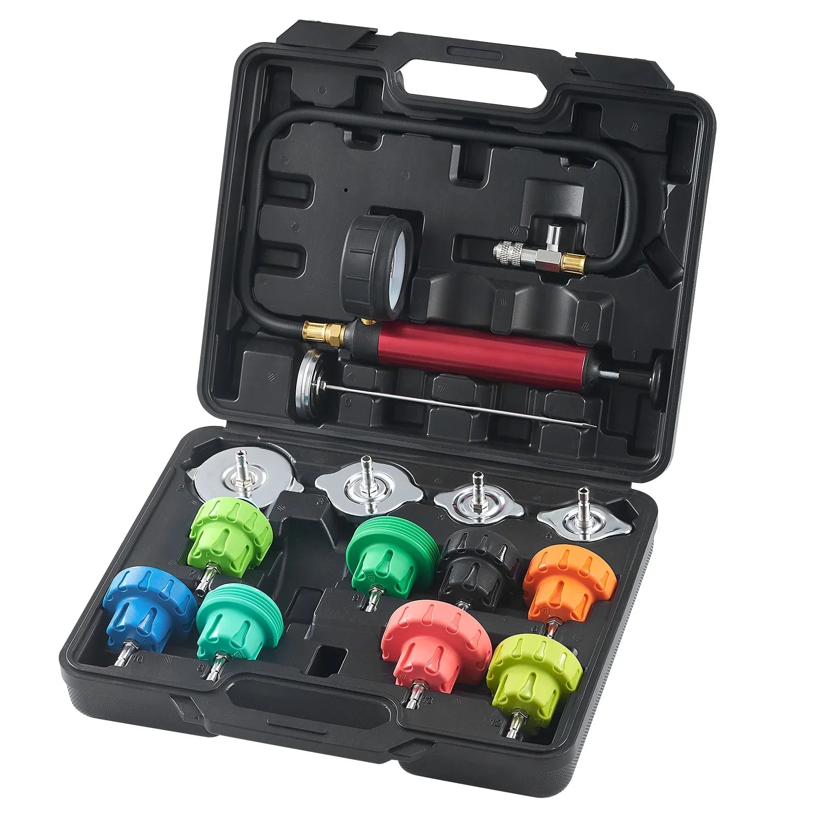 BENTISM 14 Pcs Radiator Pressure Tester Coolant Vacuum Purge Refill With Adapters