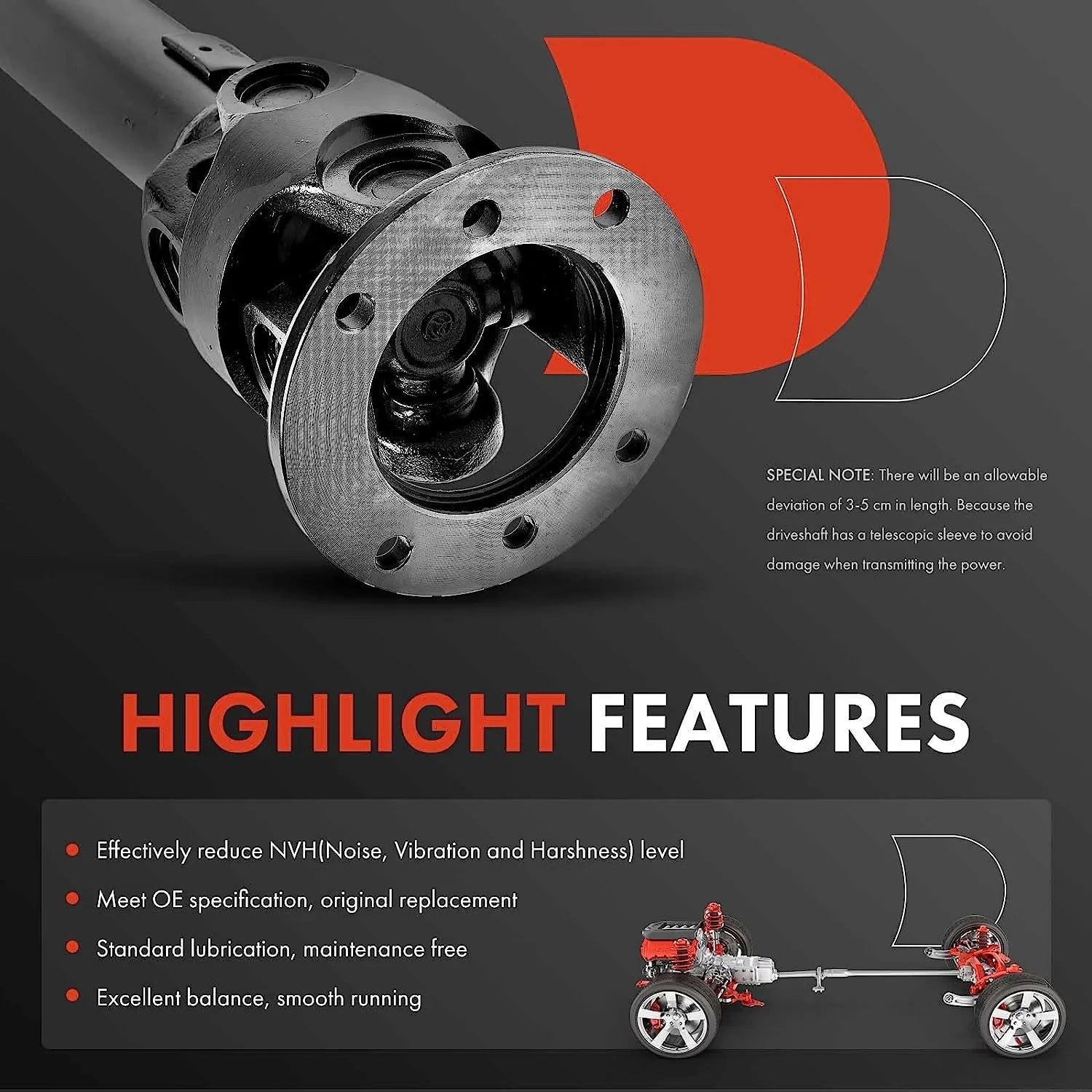 A-Premium Front Complete Drive Shaft Prop Shaft Driveshaft Assembly Suitable with Chevrolet Blazer 1995-1997 & GMC Jimmy 1995 & Oldsmobile Bravada 1996-1997, AWD, Replace# 19201891, 26028429