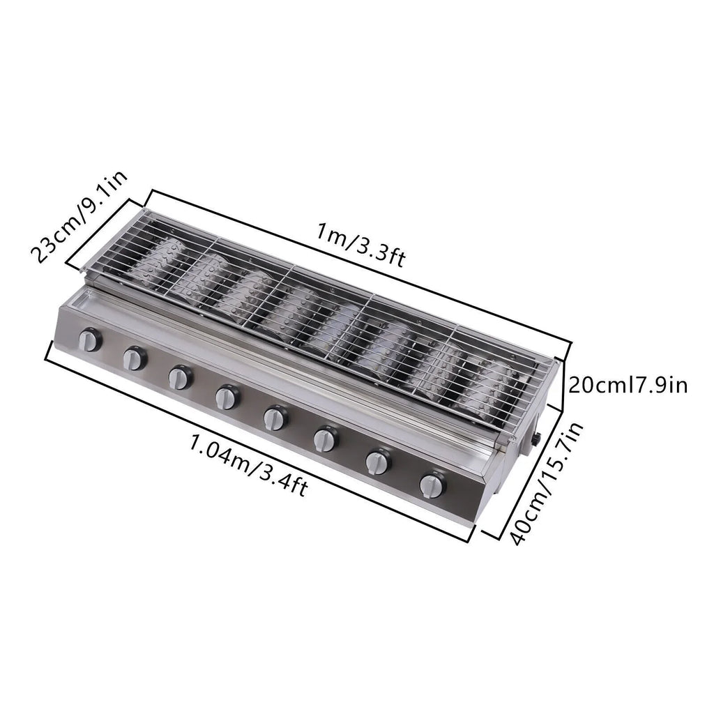 Large Gas Grill Outdoor Party 8 Burner BBQ Grill Commercial Adjustable Height Gas Grill