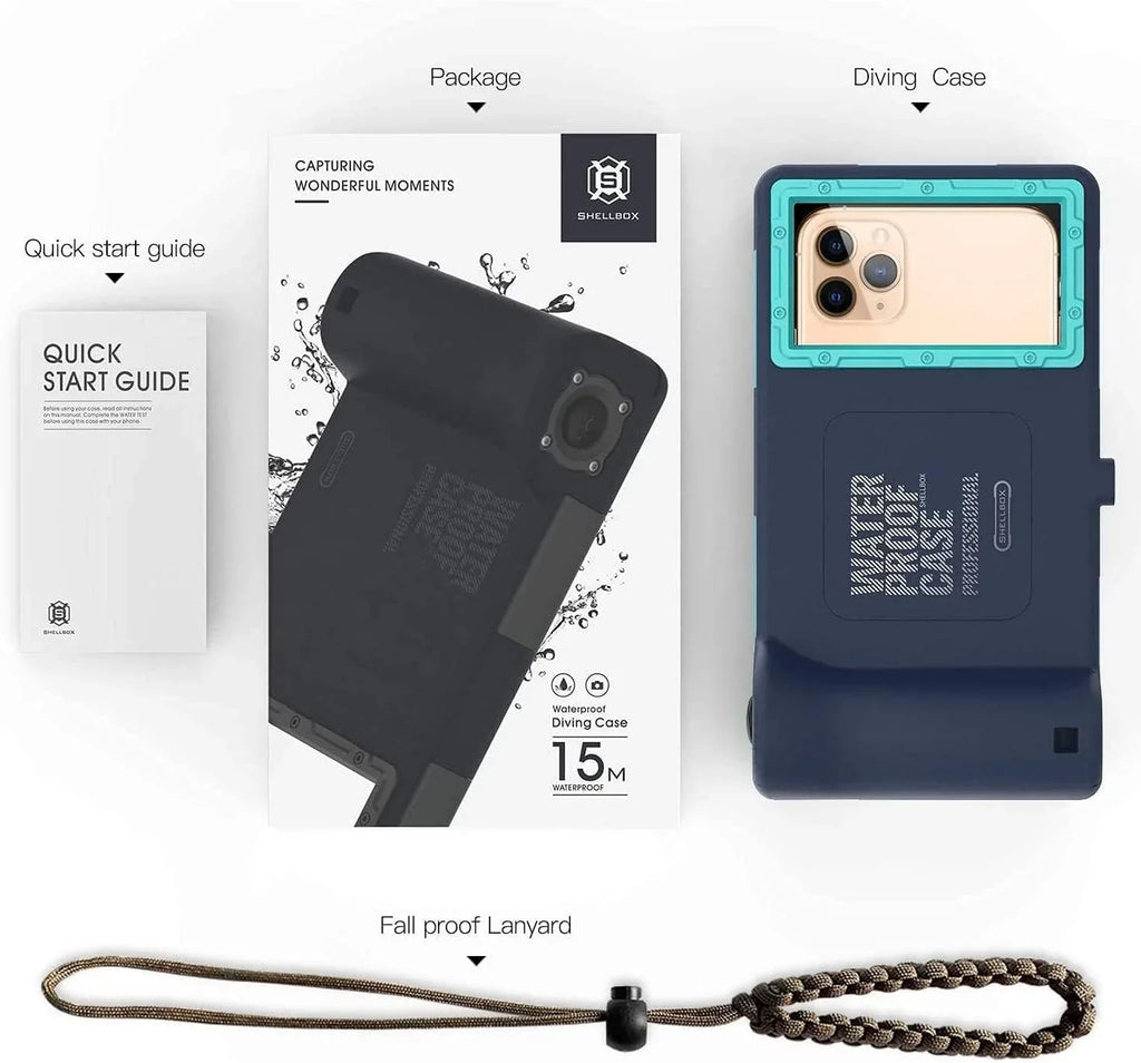 Waterproof Underwater Snorkeling Phone Case for iPhone 14/13/12/11 Pro Max Mini Xr/X/Xs/Samsung Galaxy Note10/9/8/S10/9/8 Ultra Plus Professional [15m/50ft] Photo Video Diving Wrap