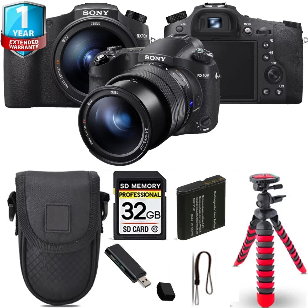 Sony Cyber-shot DSC-RX10 IV Digital Camera + Spider Tripod + Case+ 1 Yr Warranty