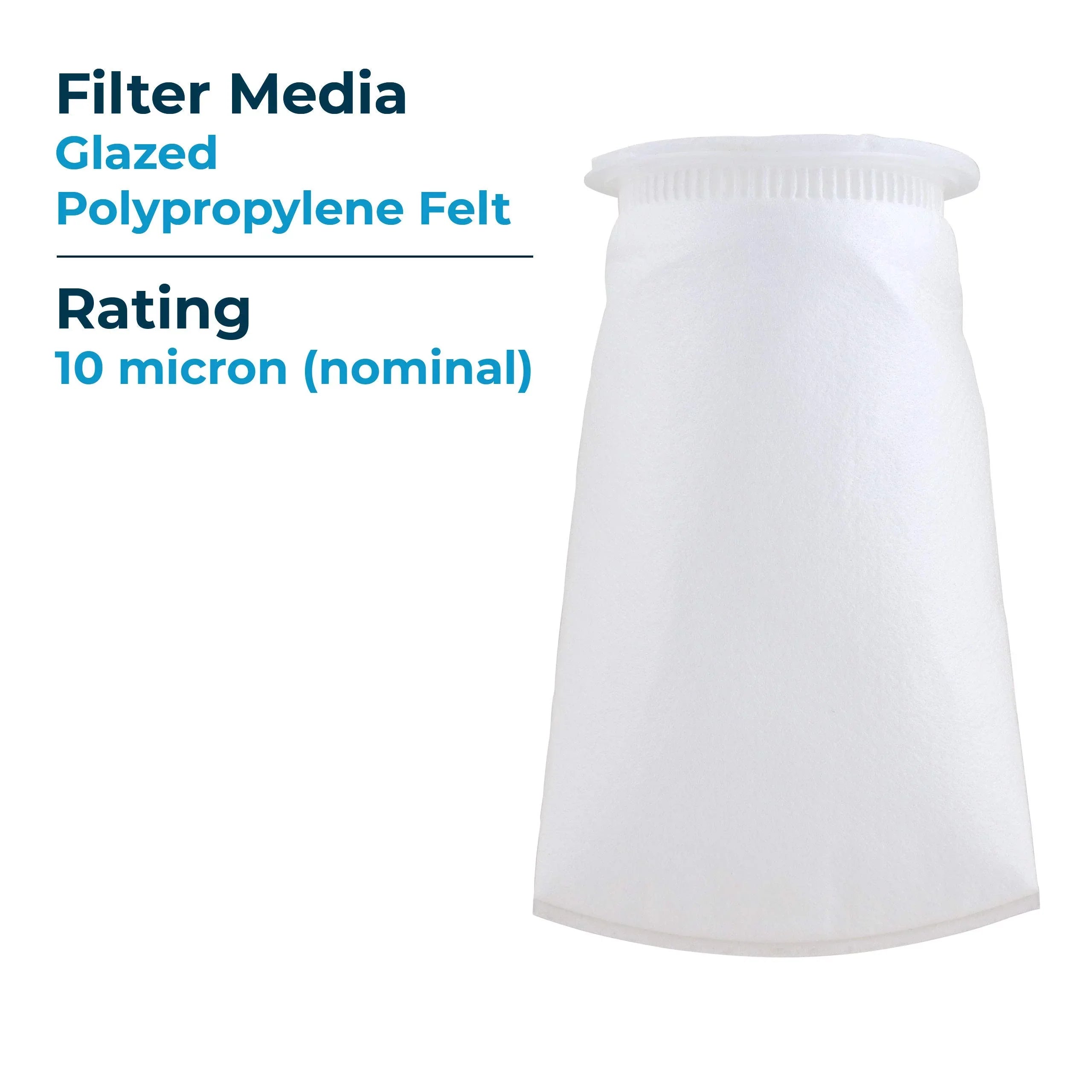 SpiroPure SP-BP-410-10 10 Micron #3 (10”) Glazed Polypropylene Felt Liquid Bag Filter BP-410-10 155387-03 (Case of 40)
