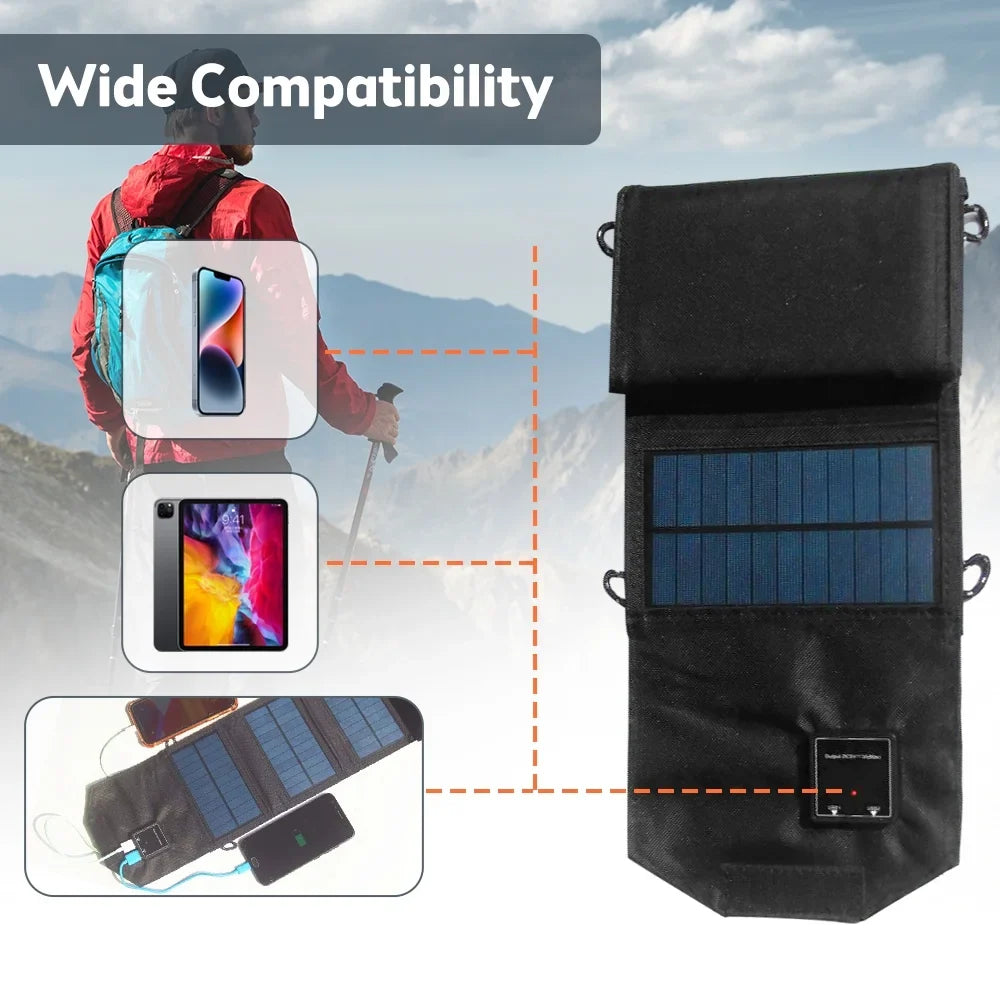 OWSOO 12W Foldable Solar Panel , Dual USB Recharger for Camping Travel