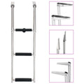 Dcenta 3 Folding Boarding Ladder Stainless Steel Non-Slip Telescopic Ladder for Swimming Pool, Ship and Mounting Platform