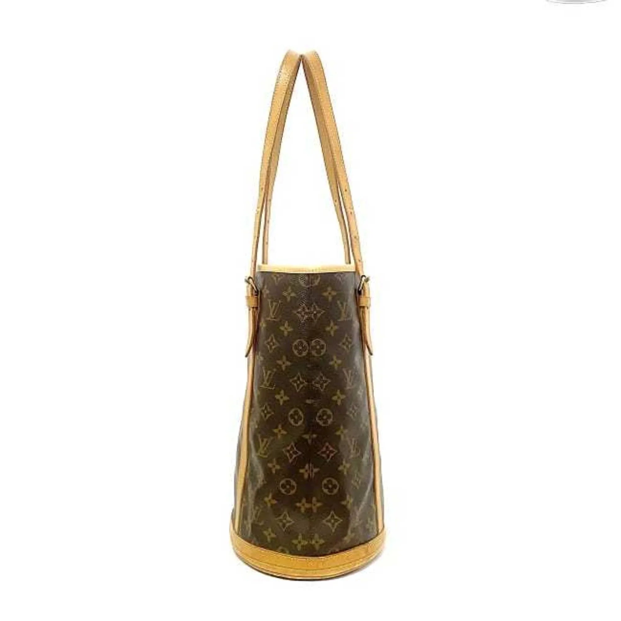 Pre-Owned Louis Vuitton Bucket GM Brown Monogram M42236 Canvas Nume Leather VI0914 LOUIS VUITTON Bag Women's (Fair)