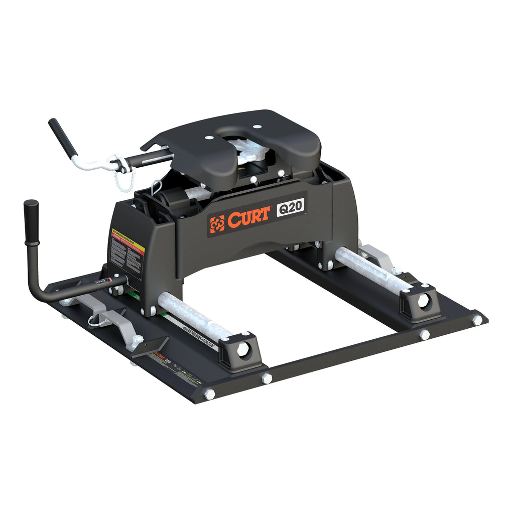 CURT 16677 Q20 5th Wheel Slider Hitch, 20,000 lbs, Select Ford F-250, F-350, F-450, 6.75-Foot Bed Puck System