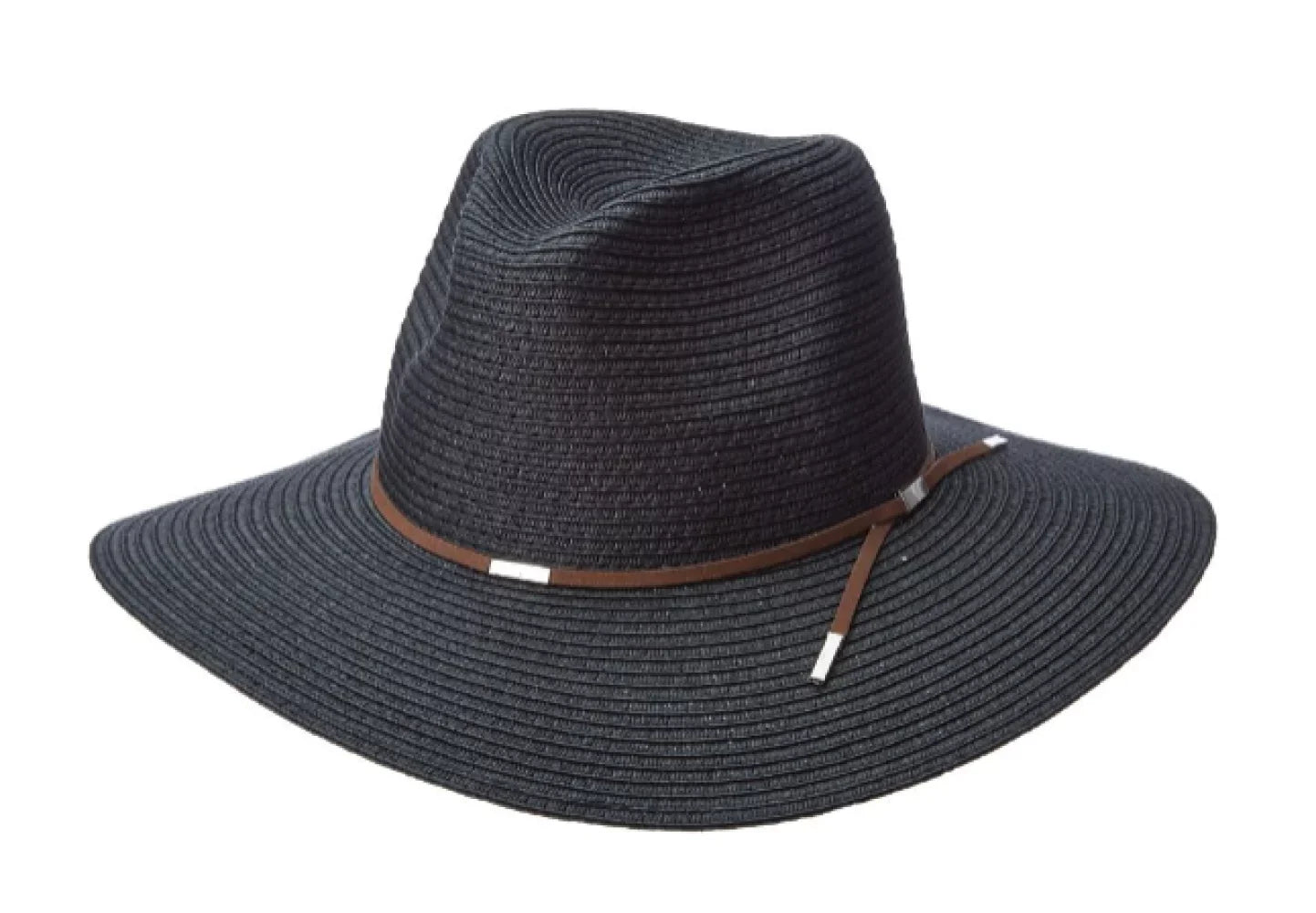 Scala TSCLP249-BLK Braid Safari Hat with Faux Suede Trim- Black. One Size