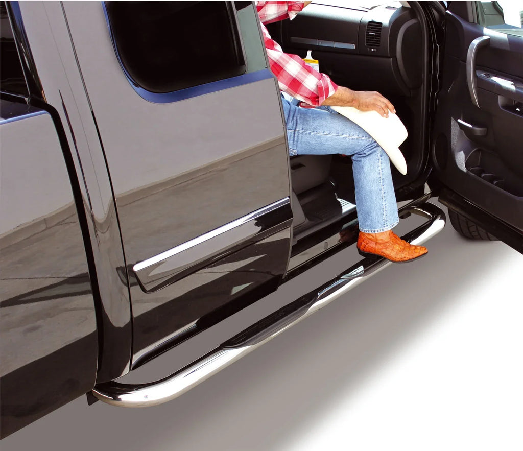Go Rhino 4148PS 4000 Series Side Steps with Mounting Brackets Kit - Polished Stainless Steel For Ford 97 F-250 HD, Ford 83-96 F-250, Ford 83-97 F-350 (Crew Cab Pickup)