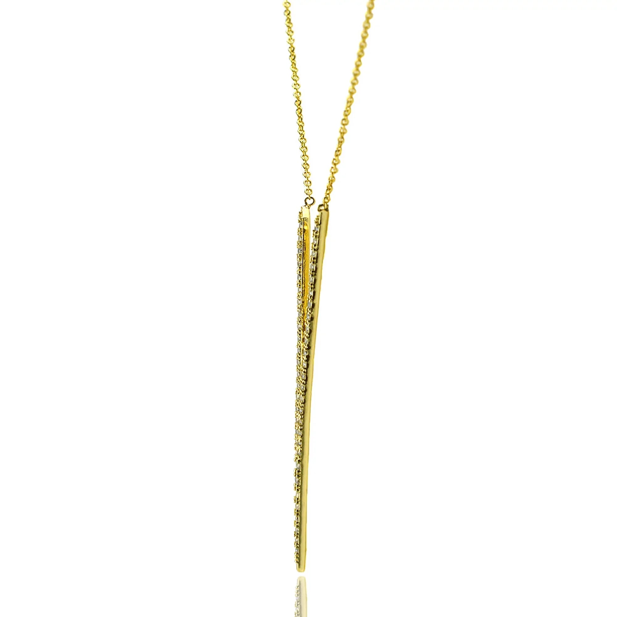 Blue Box Boutique Inc Cubic Zirconia Gold Pointed V Drop Pendant Necklace for Women, Teens