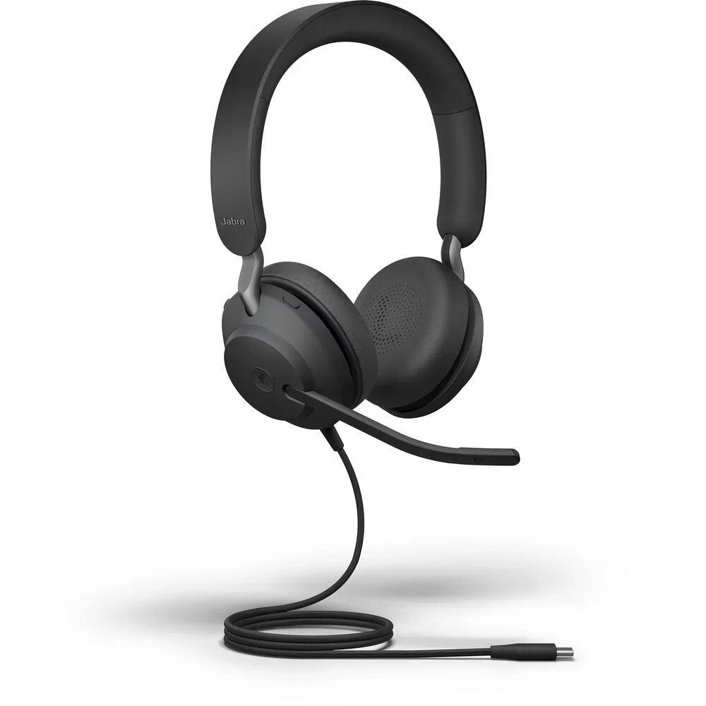 Jabra Evolve2 40 UC Wired Headphones, USB-C, Stereo, Black - Telework Headset for Calls and Music, Enhanced All-Day Comfort, Passive Noise Cancelling Headphones, UC-Optimized with USB-C - (Open Box)