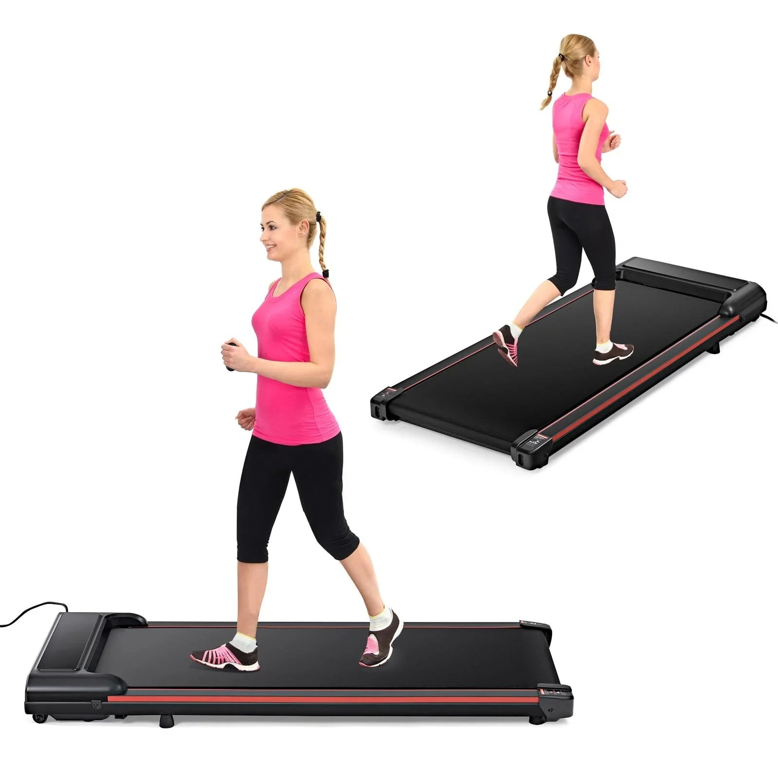 Walking Pad, Portable Under Desk Treadmill for Home Small, Walking Pad Treadmill w/0.6-3.8MPH Speed for Walking Jogging, Remote Control, LED Display, 2.5HP Quiet Motor
