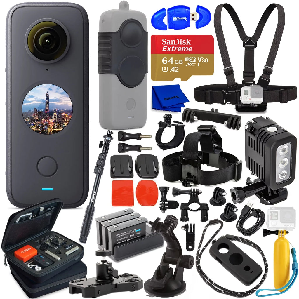 Insta360 ONE X2 72 Megapixels Pocket Camera CINOSXX/a - 22PC Essential Accessory Bundle