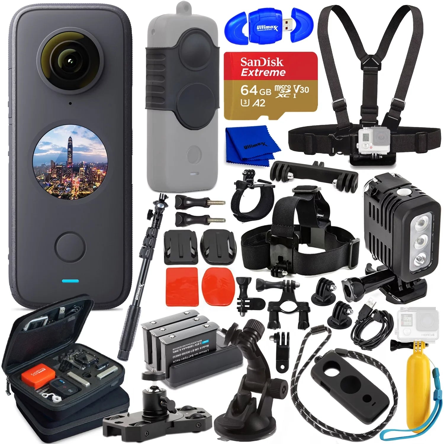 Insta360 ONE X2 72 Megapixels Pocket Camera CINOSXX/a - 22PC Essential Accessory Bundle