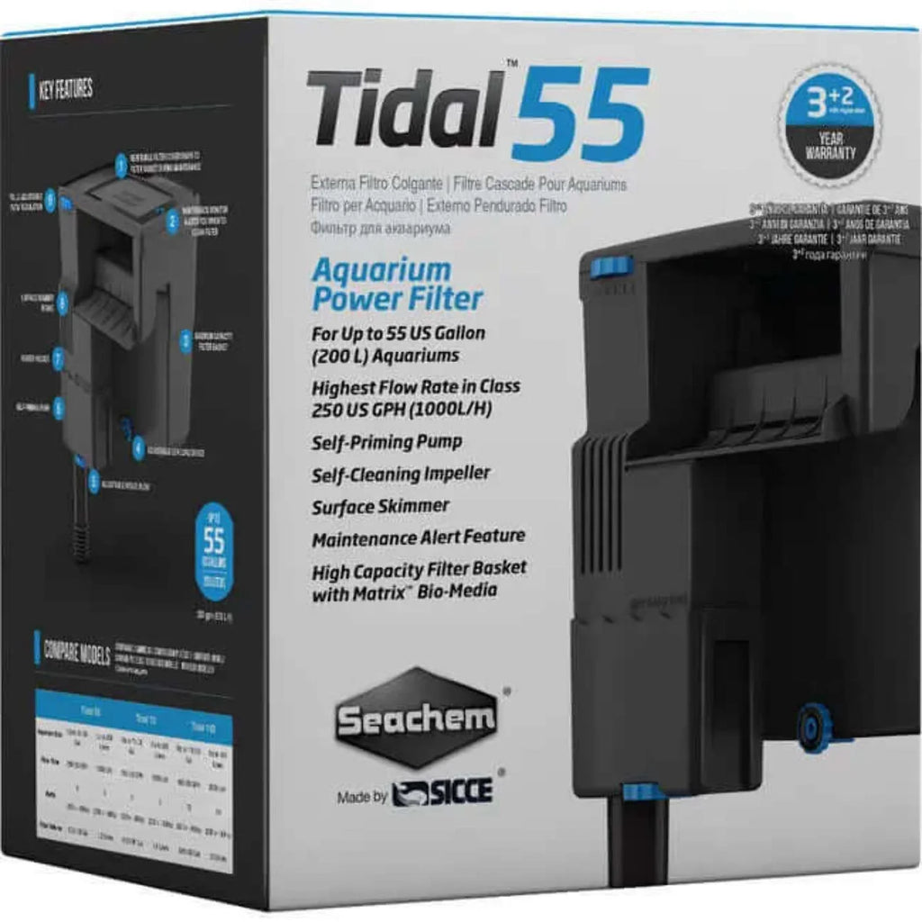 Seachem Tidal Power Aquarium Filter, 35 Gallon, Large