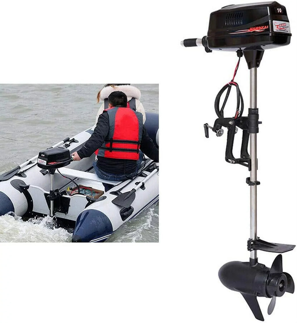 Miumaeov 10HP Electric Outboard Motor Brushless Ship Engine Tiller Control Heavy Duty Outboard Trolling Motor 60V 2200W Fishing Craft Engine for Kayak Fishing Watercraft Canoe Trolling Propeller