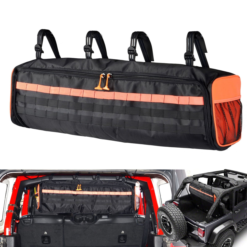 UTV Roll Cage Organizer Cargo Rear Storage Tools Bags Truck Tool Kits Holder Fits for 1987-2020 Wrangler LJ TJ JK JL