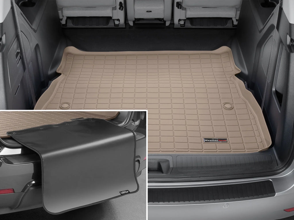Condition Cargo Trunk Liner with Bumper Protector Fitting with 2018-2024 Honda Odyssey - Behind 2nd Row Seating With Bumper Protector, Tan