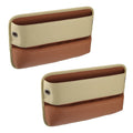 2pcs Car Seat Gap Filler Multi-function Car Seat Organizer Console Side Pocket Storage Box Beige Brown
