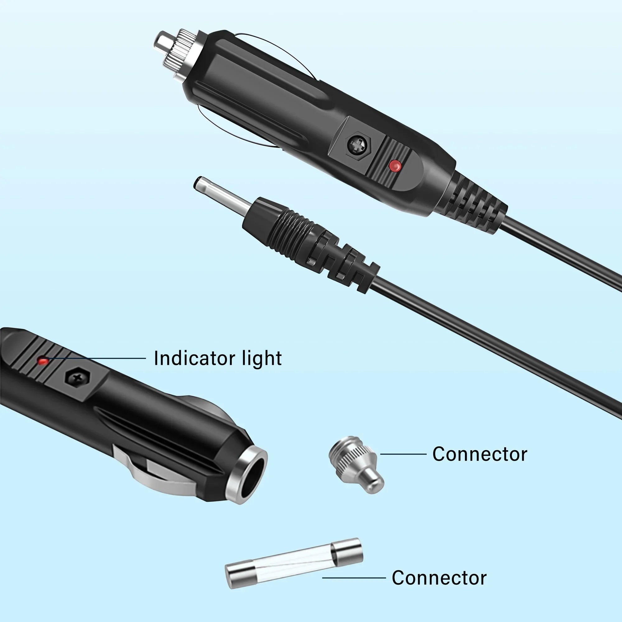 PGENDAR Car DC Adapter For iTRONICS iPASS ITB-200 ITB-200L ITB-200HD Black Box DVR Auto Vehicle Craft RV Plug Power Supply Cord Charger Cable PSU