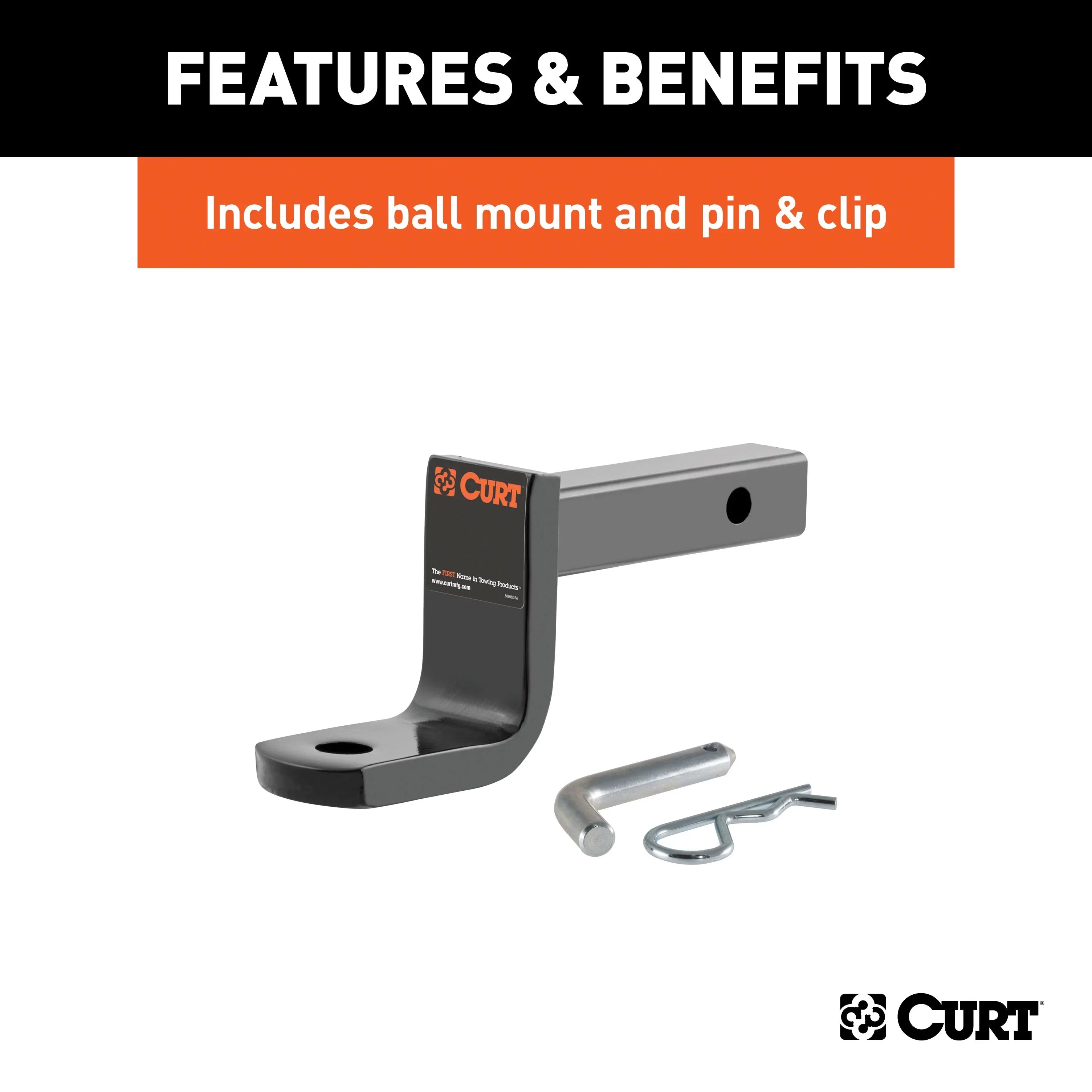 CURT 114333 Class 1 Trailer Hitch with Ball Mount, 1-1/4-Inch Receiver, Fitting with Select Chevrolet Spark
