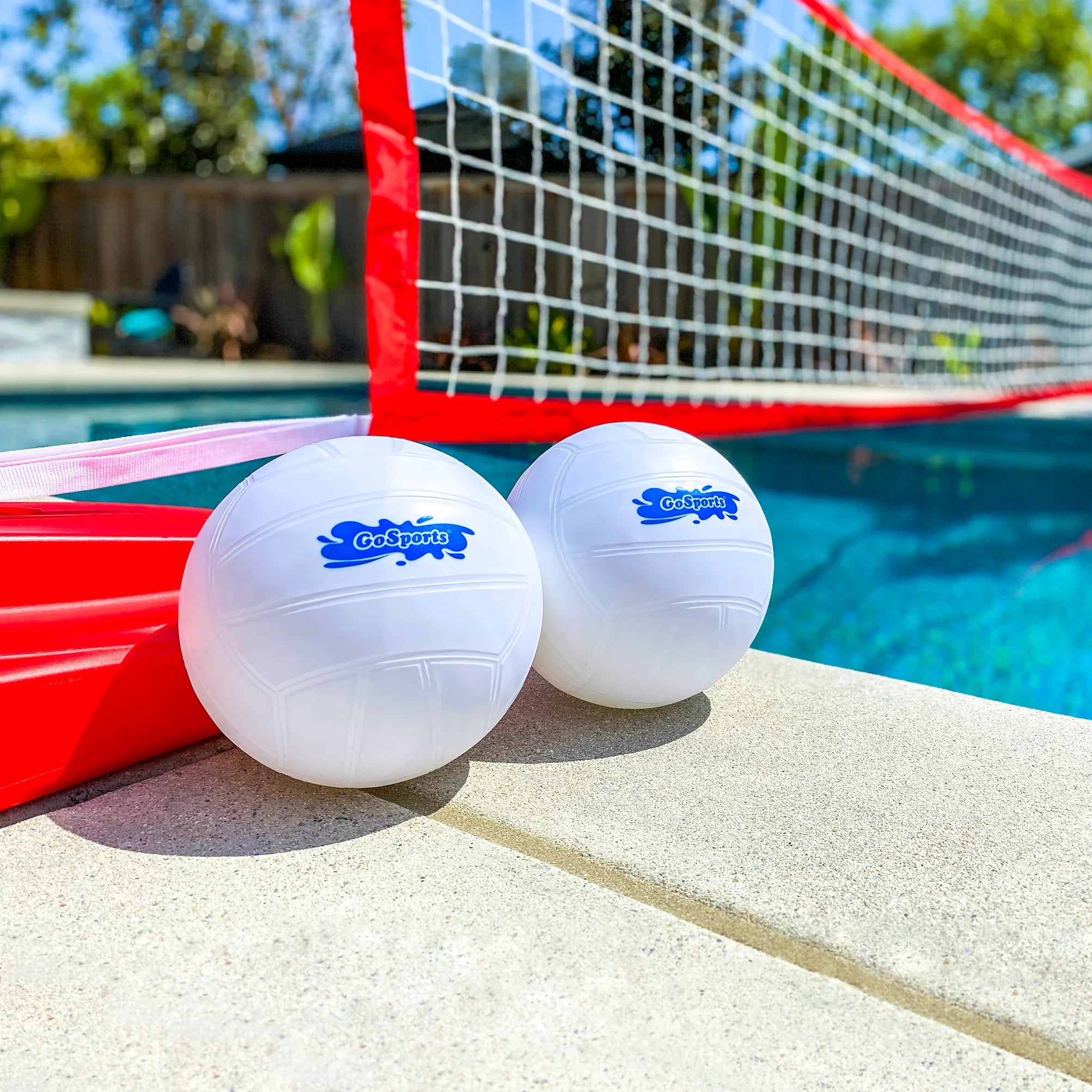 GoSports Splash Net PRO Pool Volleyball Net, Includes 2 Balls, Red
