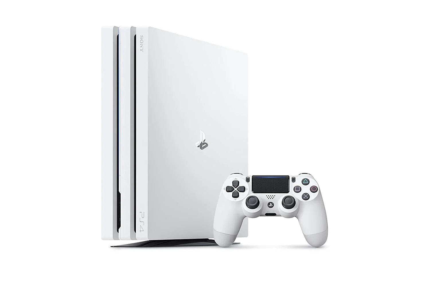 Sony PlayStation 4 Original 500GB Matte White Gaming Console With 2 Controller + T5 Earbuds With Microphone BOLT AXTION Bundle Like New