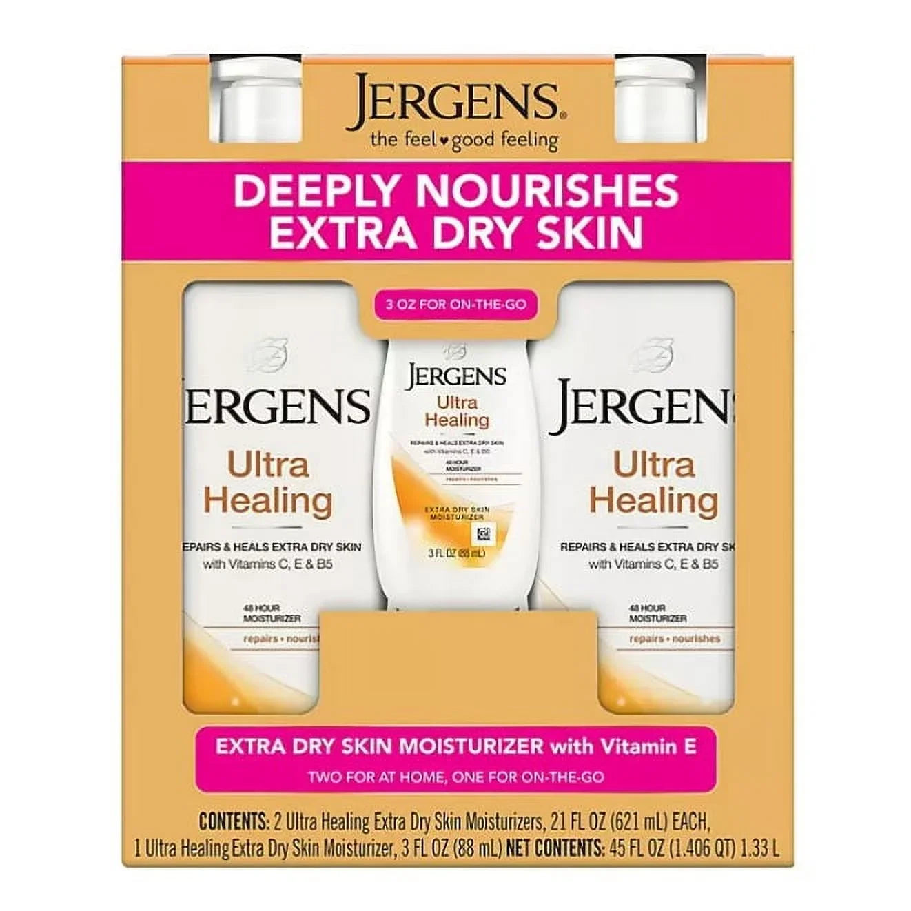 Jergens Ultra Healing Extra Dry Skin Moisturizer (21 fl. oz., 2 pk. + 3 oz.)
