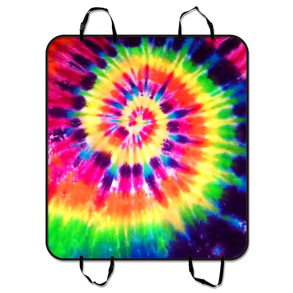 GCKG Colorful Tie Dye Pet Car Seat Shield Tie Dye Pet Car Seat Protection Dog Car Seat Mat Hammock Cargo Mat Trunk Mat For Cars Trucks and SUV 54x60 inches
