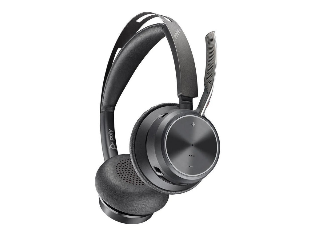 Poly Voyager Focus 2 USB-A Bluetooth Stereo Headset - Siri, Google Assistant - Stereo - USB Type A - Wired/Wireless - Bluetooth - 298.6 ft - 20 Hz - 20 kHz - On-ear, Over-the-head - Binaural - Supr...