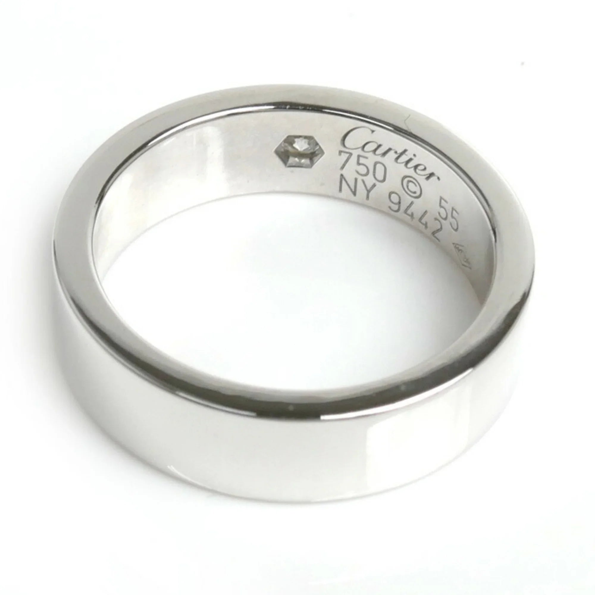 Pre-Owned CARTIER Cartier K18WG White Gold Love Ring 1P Diamond 14.5 Size 55 9.8g 2006 Limited Edition Women's (Good)
