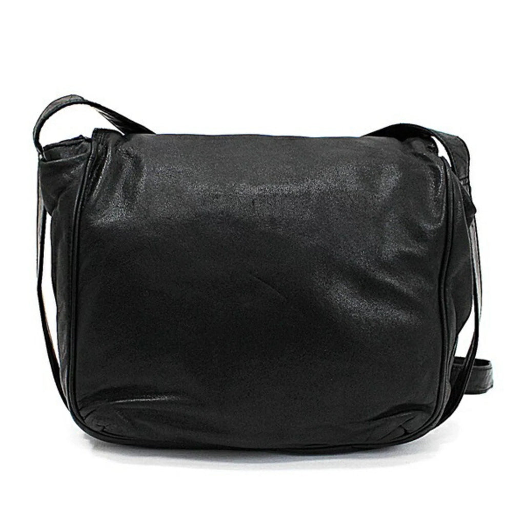 Pre-Owned Loewe Leather Shoulder Bag Anagram Black LOEWE Ladies (Good)