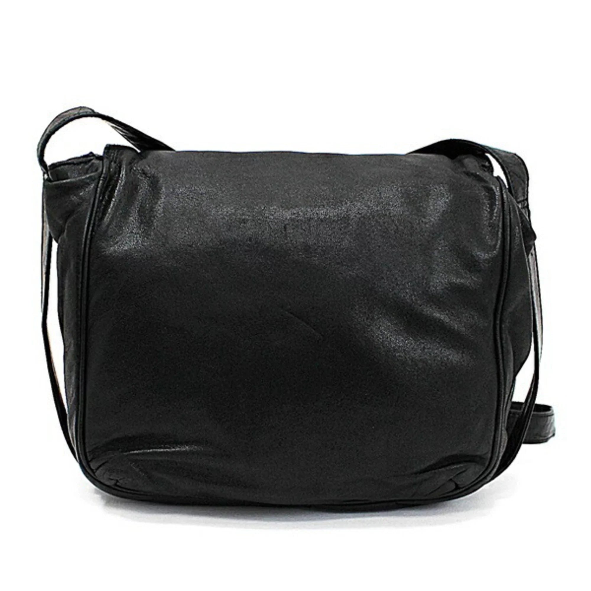 Pre-Owned Loewe Leather Shoulder Bag Anagram Black LOEWE Ladies (Good)