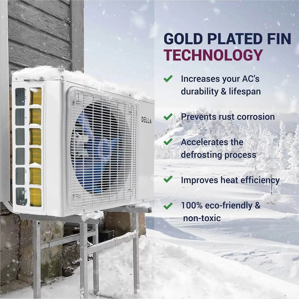 a 27K BTU ODU Tri 3 Zone 9K 9K 9K BTU 20 SEER 208/230V Cools Up to 1200 Sq.Ft Wifi Energy Efficient Multi Zone Ductless Mini Split Air Conditioner Heat Pump Full Set with 16ft Installation Kits