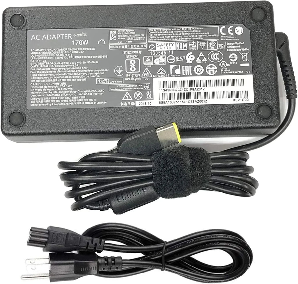 170W AC Adapter Laptop Charger for Lenovo ThinkPad x1 P50 P51 P52 P53 P70 P71 P73 W540 W541 T540P P15 P17 P15v P15 g