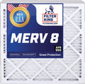 Filter King 16x25x2 Air Filter | 5-PACK | MERV 8 HVAC Pleated A/C Furnace Filters | MADE IN USA | Actual Size: 15.5 x 24.5 x 1.75"
