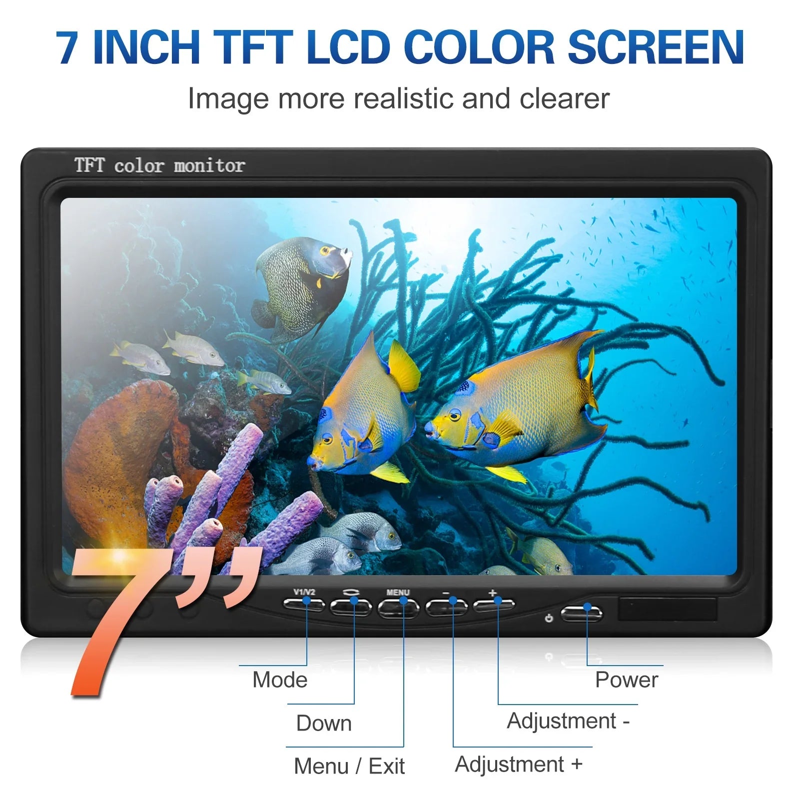 SYANSPAN Underwater Camera,Camera Fish 12 7 Inch 1200tvl Led Lamps 15m 12 White Led 12 Infrared Led Lamps 15m Ice 15m Ice Sea Buzhi Eryue Huiop 1200tvl Under Camera Siuke