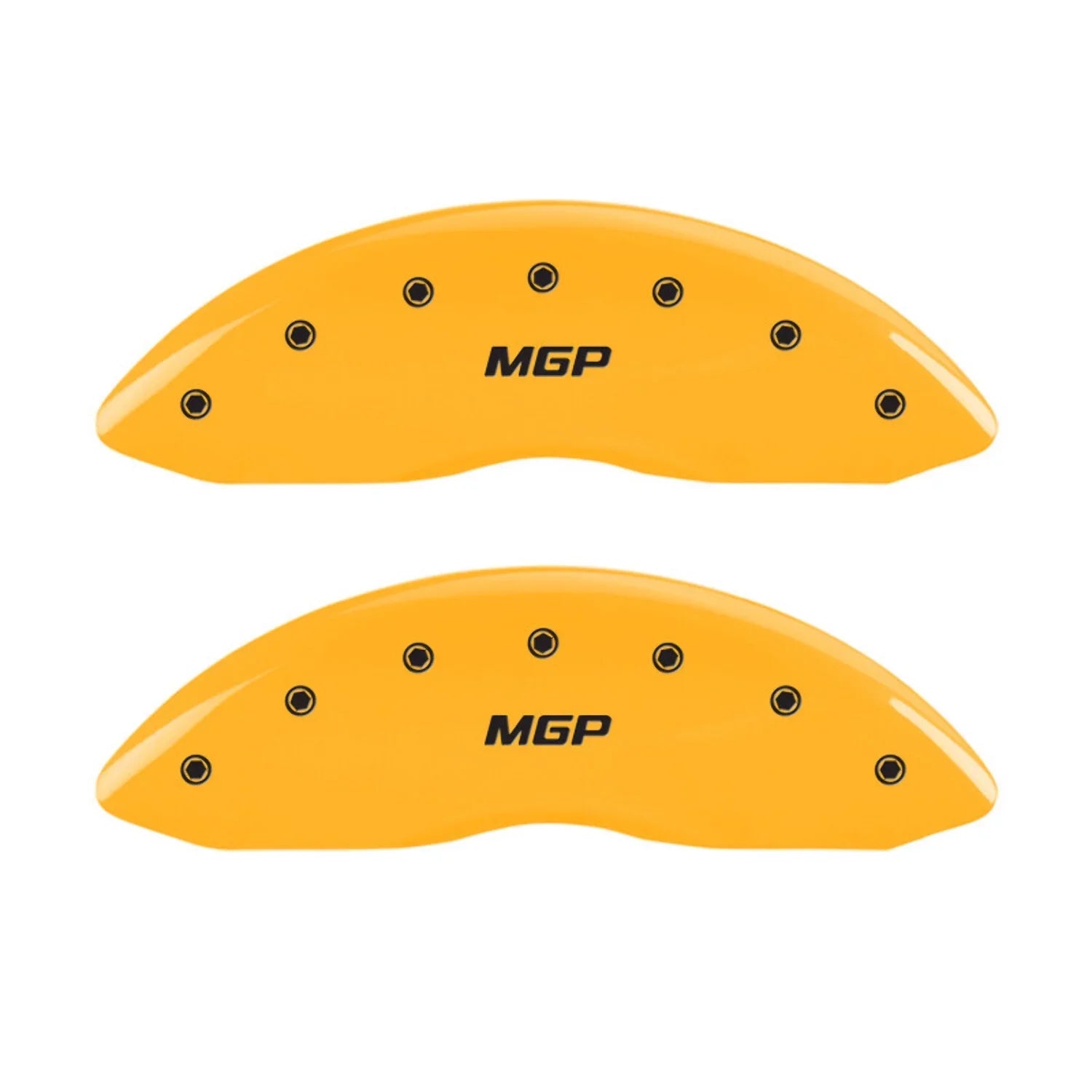 MGP 4 Caliper Wrap Engraved Front & Rear MGP Yellow finish black ch Fits select: 2013 CHRYSLER 300, 2012 CHRYSLER 300C LIMITED