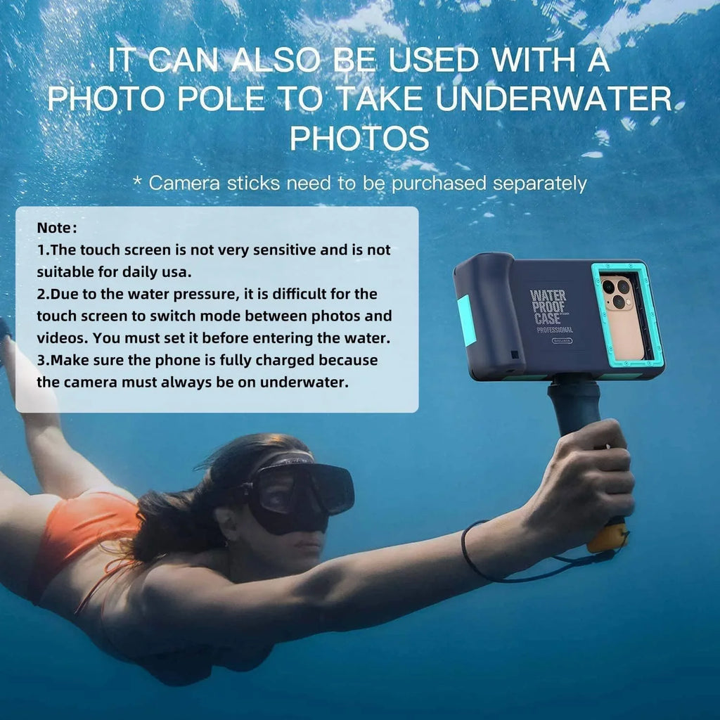 Waterproof Underwater Snorkeling Phone Case for iPhone 14/13/12/11 Pro Max Mini Xr/X/Xs/Samsung Galaxy Note10/9/8/S10/9/8 Ultra Plus Professional [15m/50ft] Photo Video Diving Wrap