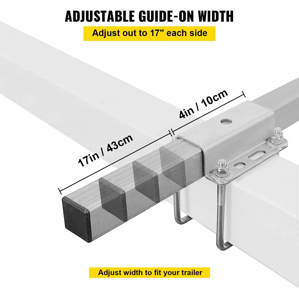 VEVORbrand Craft Trailer Guide-on, 40", 2pcs Galvanized Steel Trailer Post Guide on, with LED-Lighted PVC Tube Wrap Mounting Hardware Included, for Ski Ship Fishing Watercraft or Vessel Trailer