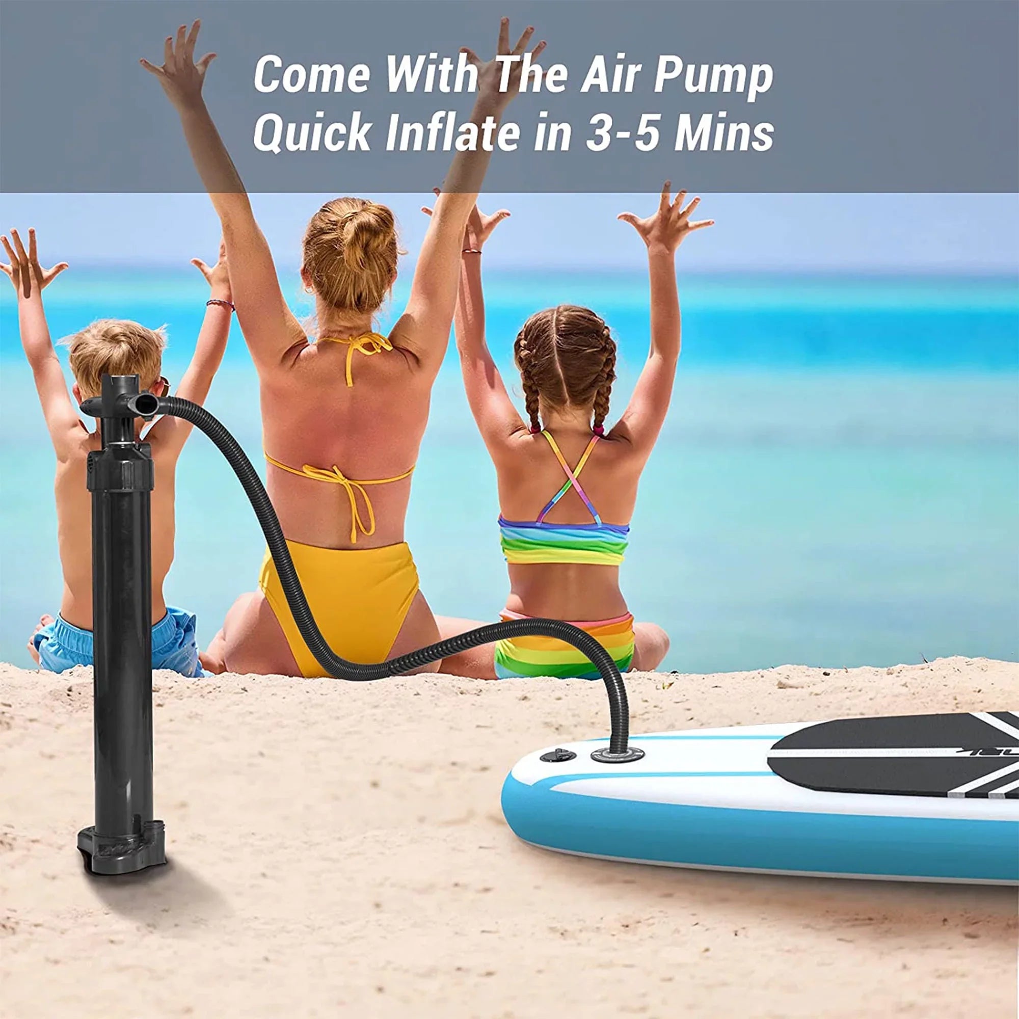 TELESPORT Paddle Boards Blowup SUP Paddleboard w/ Accessories, White & Blue